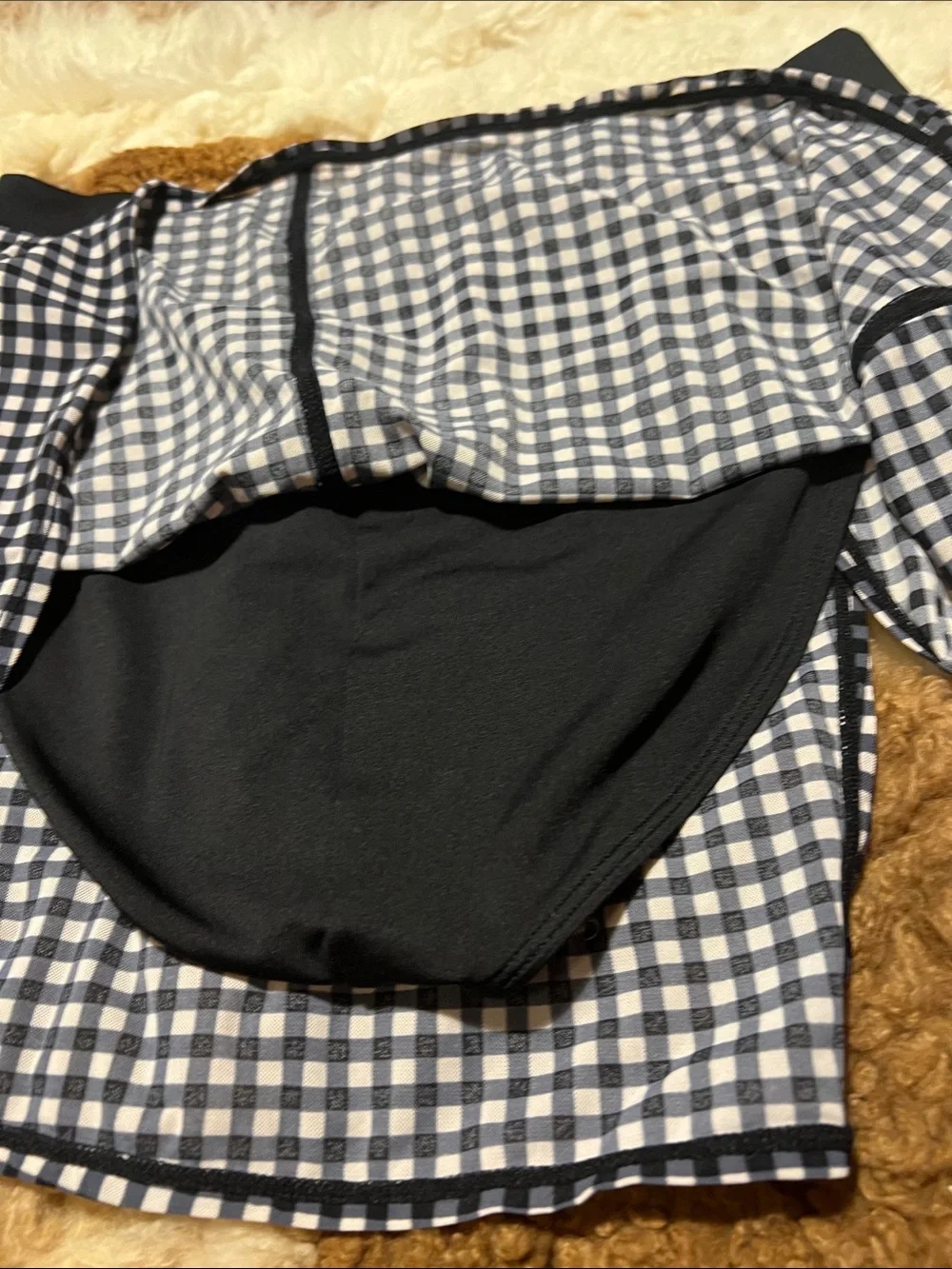NWOT ALO MESH GINGHAM CROPPED LONG SLEEVE & MESH GINGHAM SKIRT (SET)